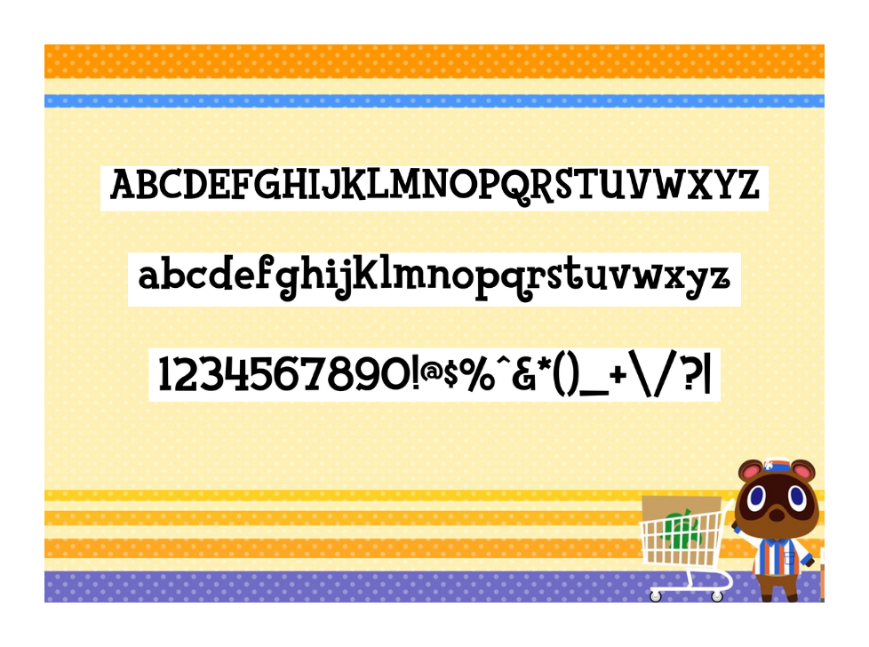 animal crossing font view